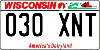 WI license plate 030XNT