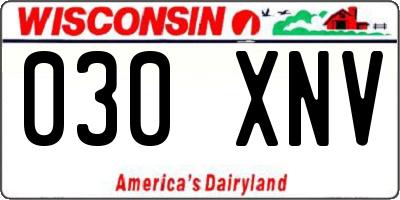WI license plate 030XNV