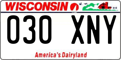 WI license plate 030XNY