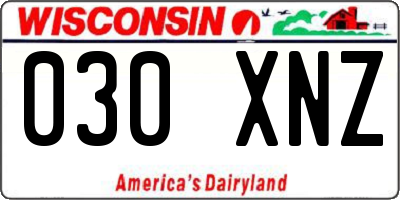 WI license plate 030XNZ