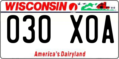 WI license plate 030XOA