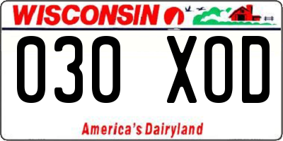 WI license plate 030XOD