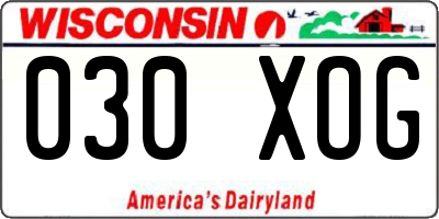 WI license plate 030XOG
