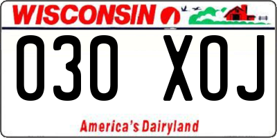 WI license plate 030XOJ