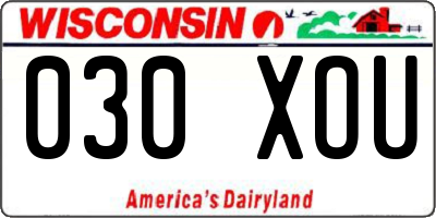 WI license plate 030XOU
