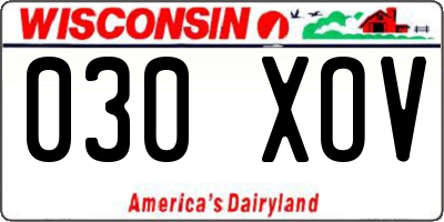WI license plate 030XOV
