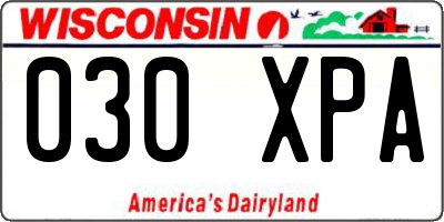 WI license plate 030XPA