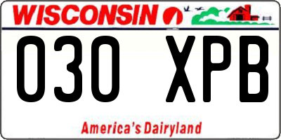 WI license plate 030XPB