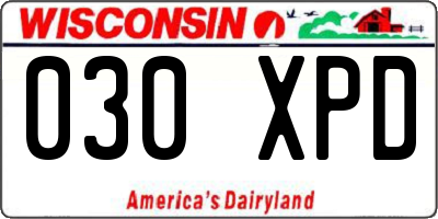 WI license plate 030XPD