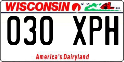 WI license plate 030XPH