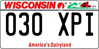 WI license plate 030XPI