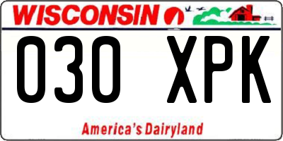 WI license plate 030XPK