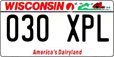 WI license plate 030XPL