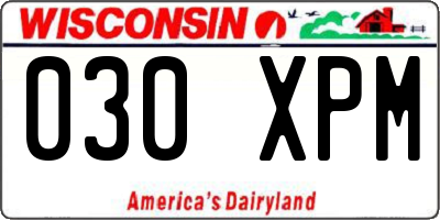 WI license plate 030XPM