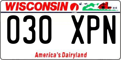 WI license plate 030XPN