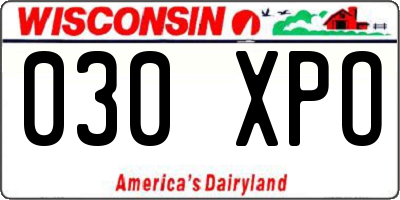 WI license plate 030XPO