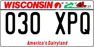 WI license plate 030XPQ