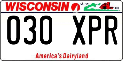 WI license plate 030XPR