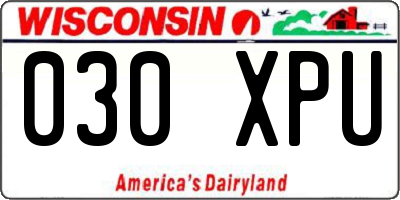 WI license plate 030XPU