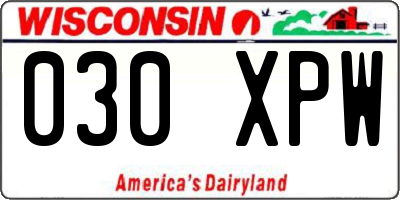 WI license plate 030XPW