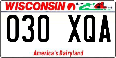 WI license plate 030XQA