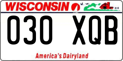 WI license plate 030XQB
