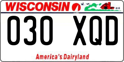 WI license plate 030XQD