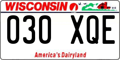 WI license plate 030XQE