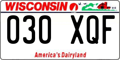 WI license plate 030XQF