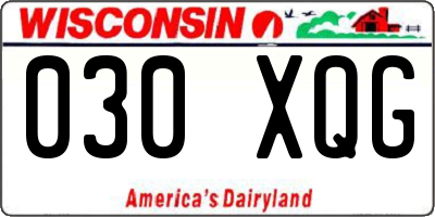 WI license plate 030XQG