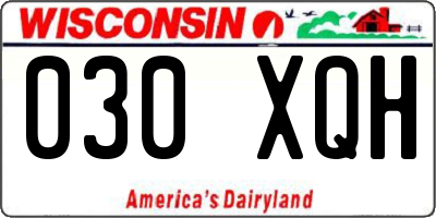WI license plate 030XQH