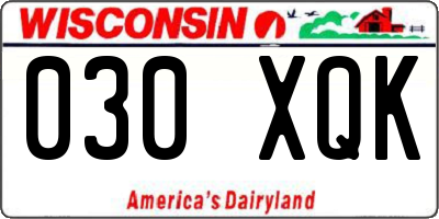 WI license plate 030XQK