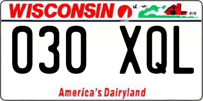 WI license plate 030XQL
