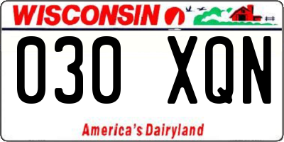 WI license plate 030XQN