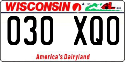 WI license plate 030XQO