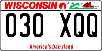 WI license plate 030XQQ