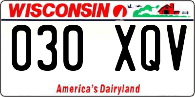 WI license plate 030XQV