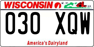 WI license plate 030XQW