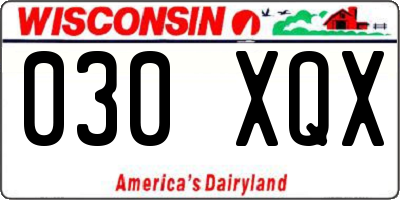 WI license plate 030XQX
