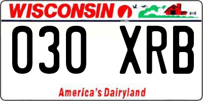 WI license plate 030XRB