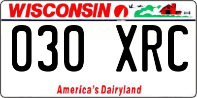 WI license plate 030XRC