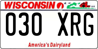 WI license plate 030XRG