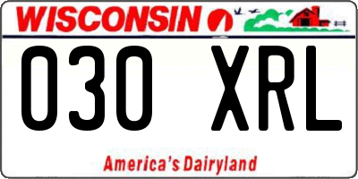 WI license plate 030XRL