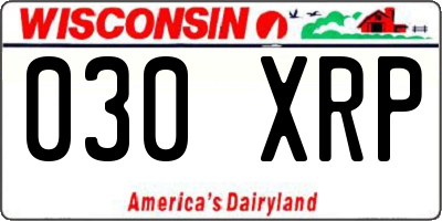 WI license plate 030XRP