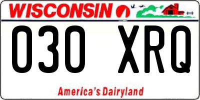 WI license plate 030XRQ