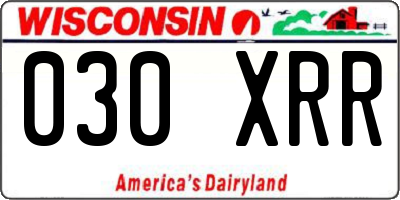 WI license plate 030XRR