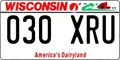 WI license plate 030XRU
