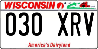 WI license plate 030XRV