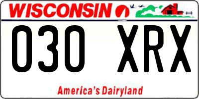 WI license plate 030XRX