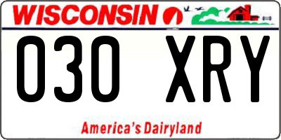 WI license plate 030XRY